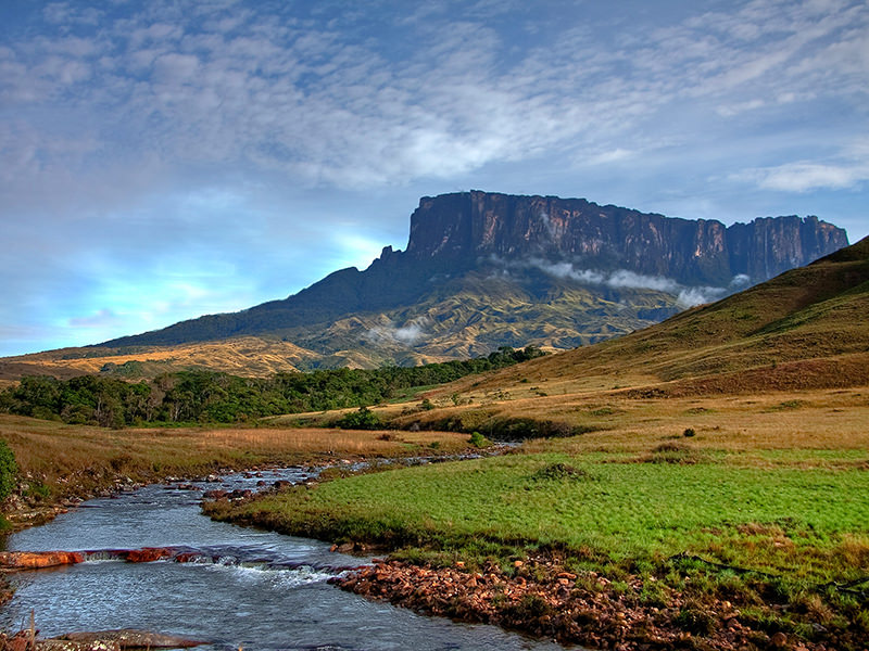 View towards Mount Roraima (Brazil-Guyana-Venezuela boundary tripoint)