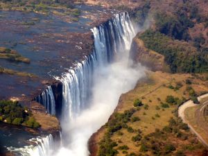 Zambia-Zimbabwe boundary at Victoria Falls